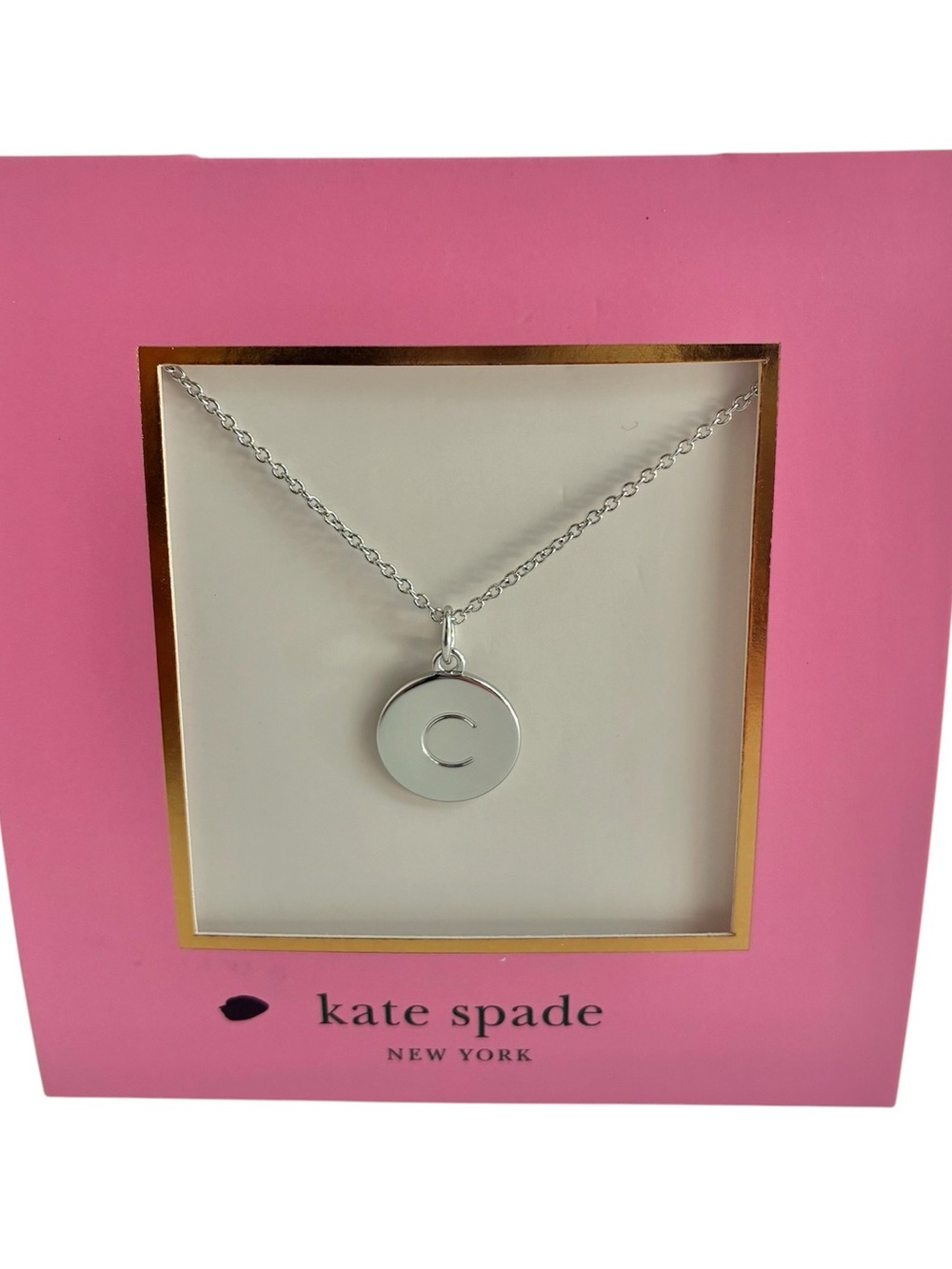 New Kate Spade New York Initial Pendant Necklace C Silver One In A Million